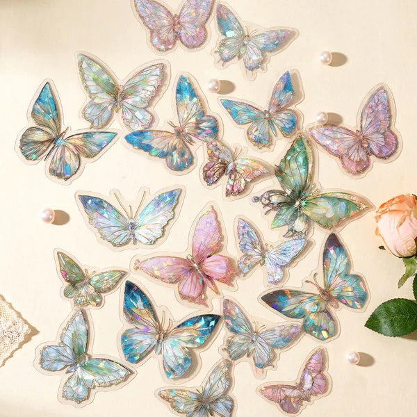 Die-Cut Holo Butterfly Stickers