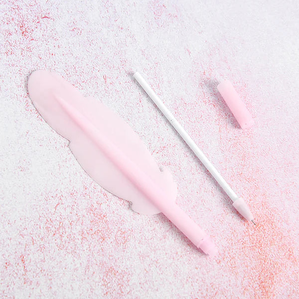 Pastel Feather Gel Pen – Soft Grip Writing Pen